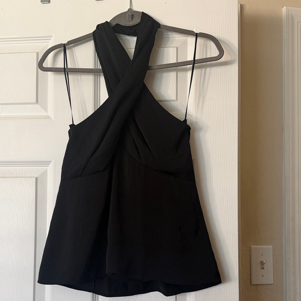 Black Crisscross Halter Top